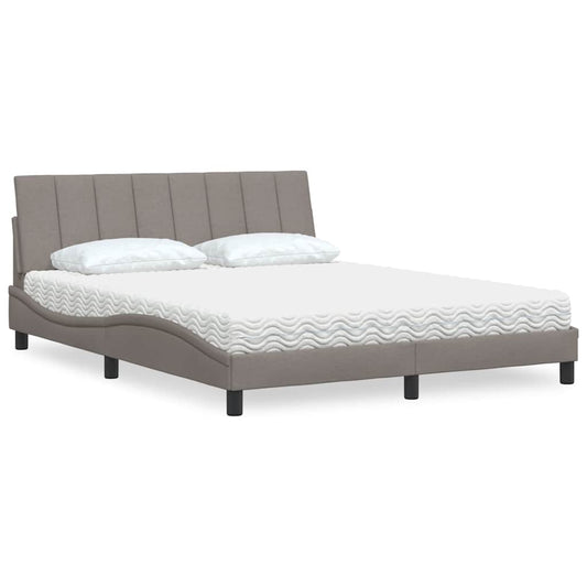 Letto con Materasso Tortora 160x200 cm in Tessuto - homemem39