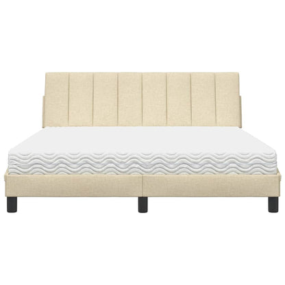 Letto con Materasso Crema 160x200 cm in Tessuto - homemem39
