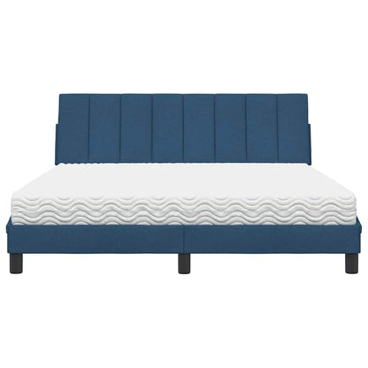 Letto con Materasso Blu 160x200 cm in Tessuto - homemem39