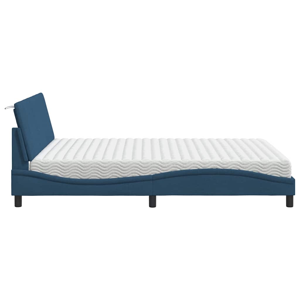 Letto con Materasso Blu 160x200 cm in Tessuto - homemem39