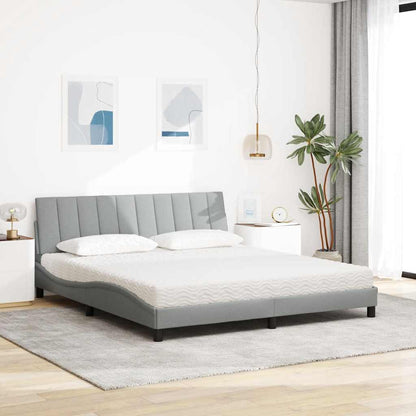 Letto con Materasso Grigio Chiaro180x200 cm Tessuto - homemem39