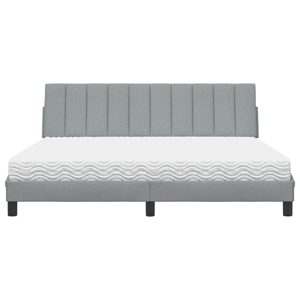 Letto con Materasso Grigio Chiaro180x200 cm Tessuto - homemem39