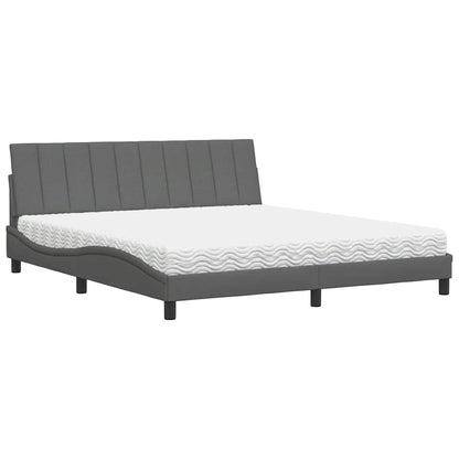 Letto con Materasso Grigio Scuro 180x200 cm Tessuto - homemem39