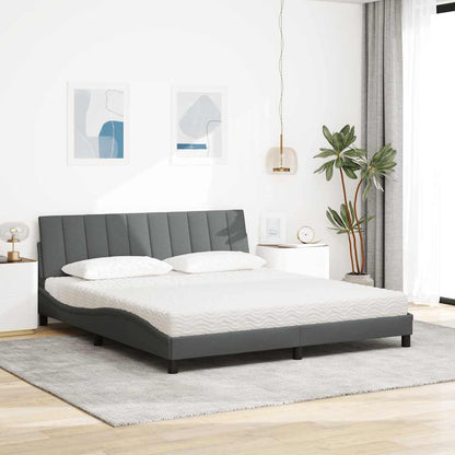 Letto con Materasso Grigio Scuro 180x200 cm Tessuto - homemem39