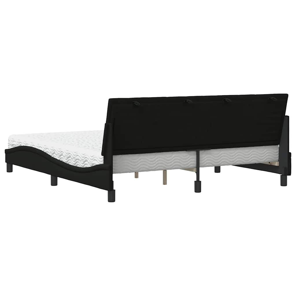 Letto con Materasso Nero 180x200 cm in Tessuto - homemem39