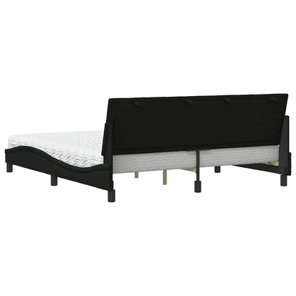 Letto con Materasso Nero 180x200 cm in Tessuto - homemem39