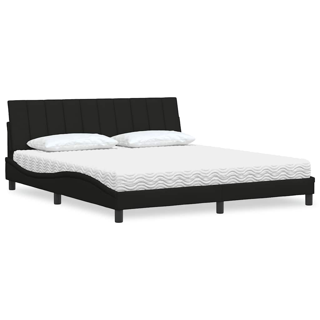 Letto con Materasso Nero 180x200 cm in Tessuto - homemem39