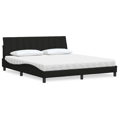 Letto con Materasso Nero 180x200 cm in Tessuto - homemem39