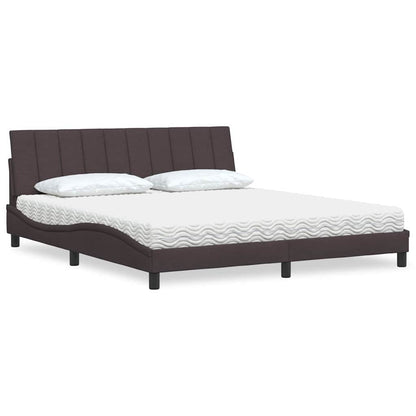 Letto con Materasso Hanko Marrone Scuro 180x200cm Tessuto