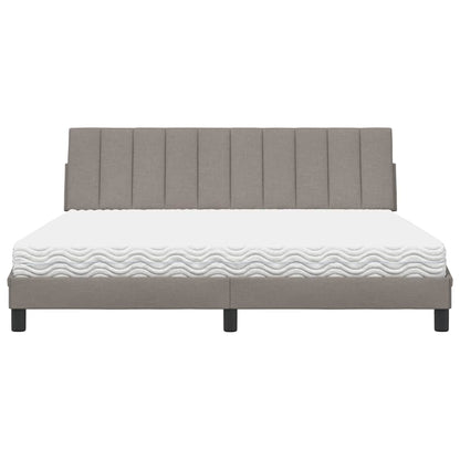 Letto con Materasso Hanko Tortora 180x200 cm in Tessuto