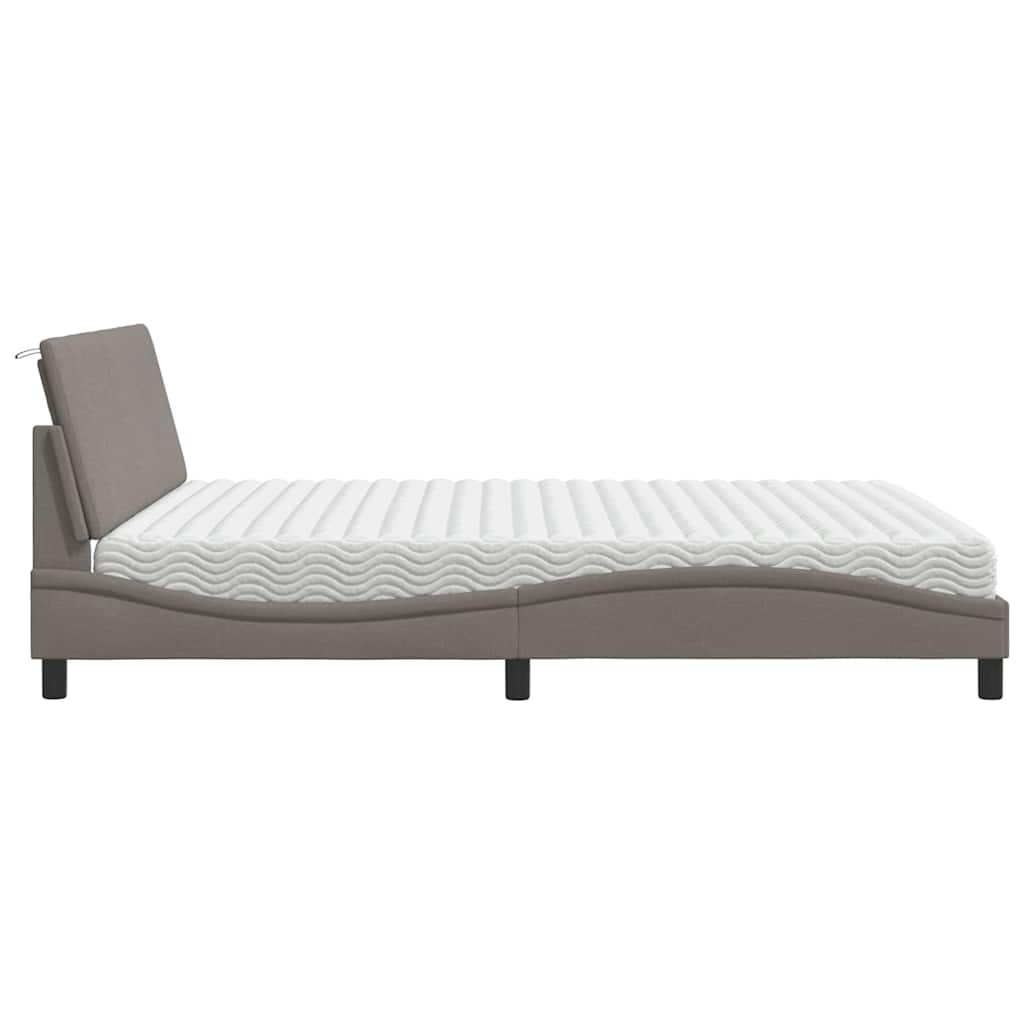 Letto con Materasso Hanko Tortora 180x200 cm in Tessuto