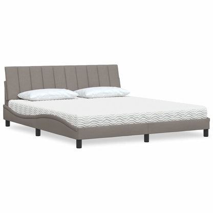 Letto con Materasso Hanko Tortora 180x200 cm in Tessuto