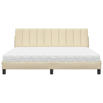Letto con Materasso Hanko Crema 180x200 cm in Tessuto