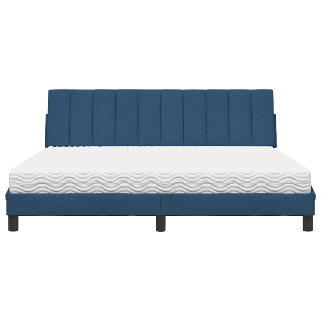 Letto con Materasso Hanko Blu 180x200 cm in Tessuto