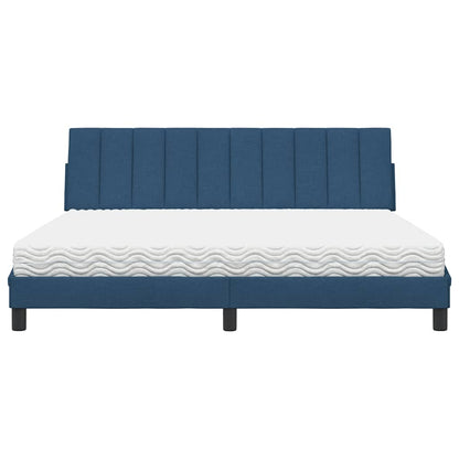 Letto con Materasso Hanko Blu 180x200 cm in Tessuto