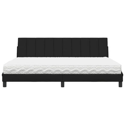 Letto con Materasso Hanko Nero 200x200 cm in Tessuto - homemem39