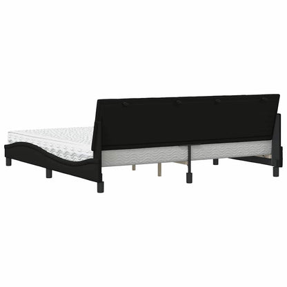 Letto con Materasso Hanko Nero 200x200 cm in Tessuto - homemem39