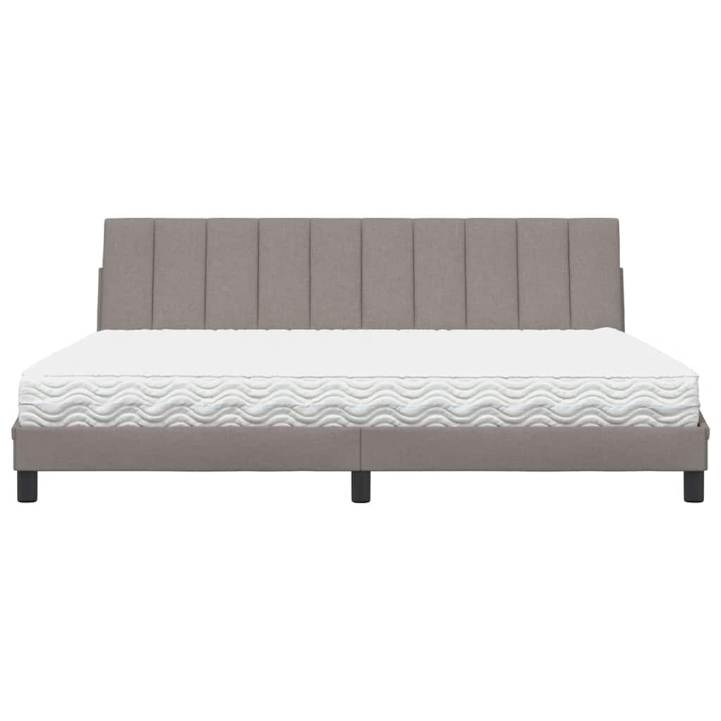 Letto con Materasso Hanko Tortora 200x200 cm in Tessuto