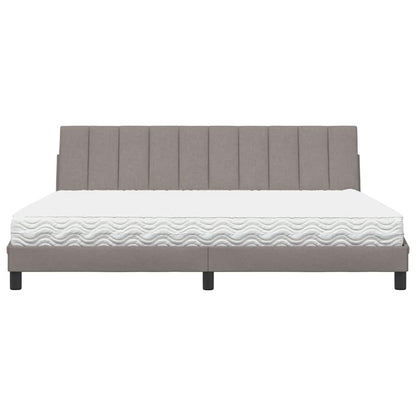 Letto con Materasso Hanko Tortora 200x200 cm in Tessuto