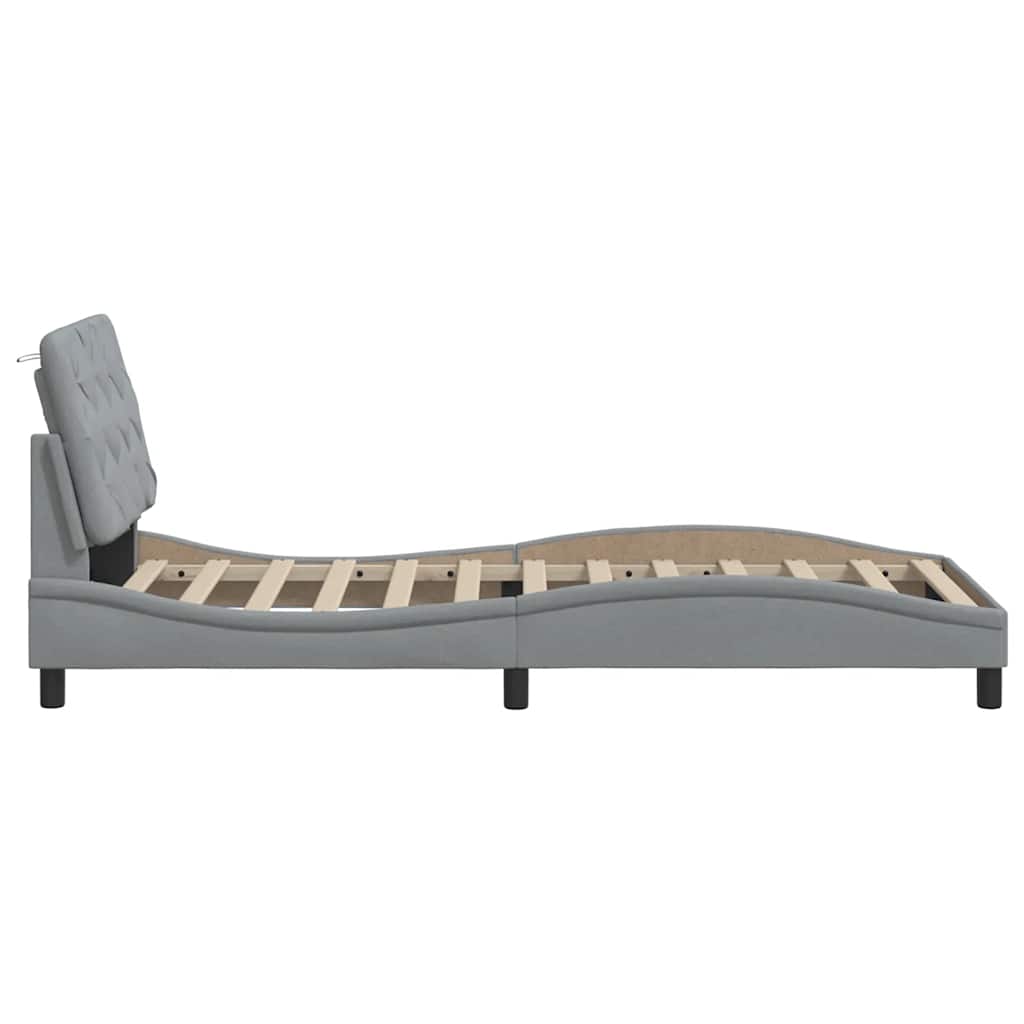 Giroletto senza Materasso Grigio Chiaro 80x200 cm Tessuto - homemem39