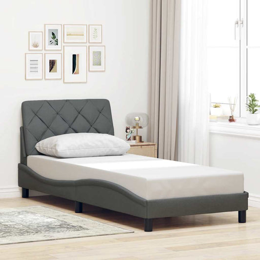 Giroletto senza Materasso Grigio Scuro 90x190 cm Tessuto - homemem39