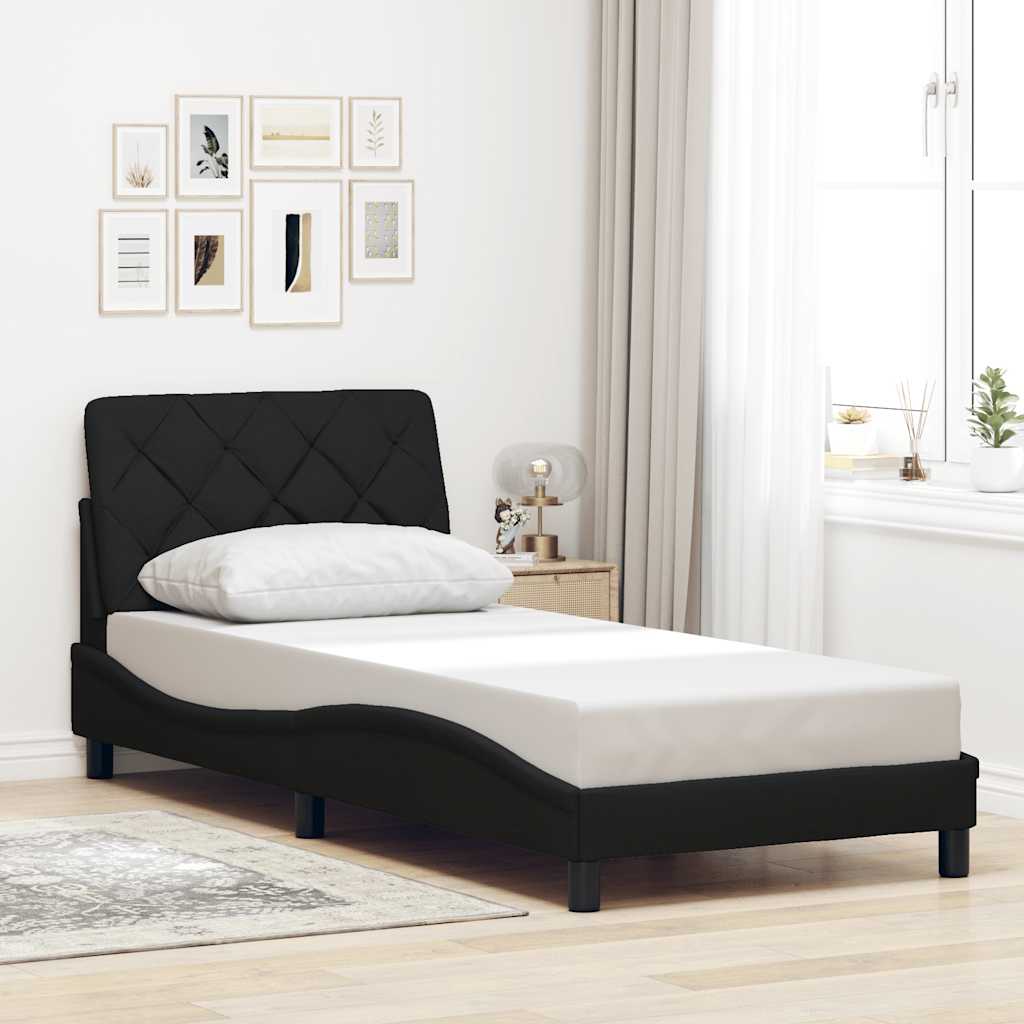 Giroletto senza Materasso Nero 90x190 cm in Tessuto | homemem39