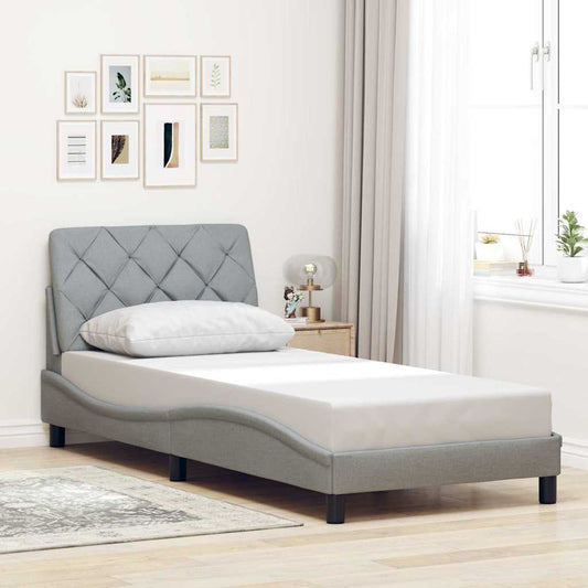 Giroletto senza Materasso Grigio Chiaro 90x200 cm Tessuto - homemem39