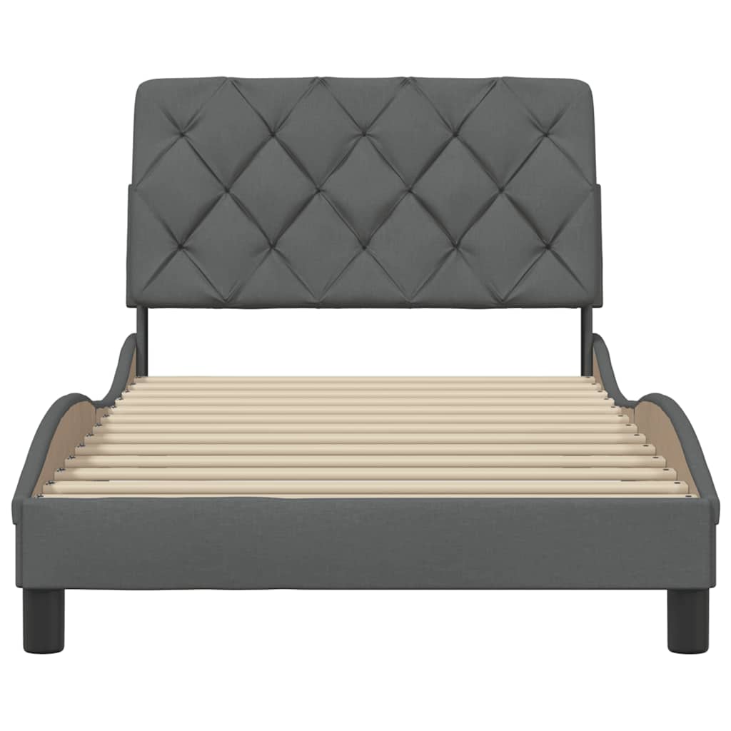 Giroletto senza Materasso Grigio Scuro 100x200 cm Tessuto - homemem39