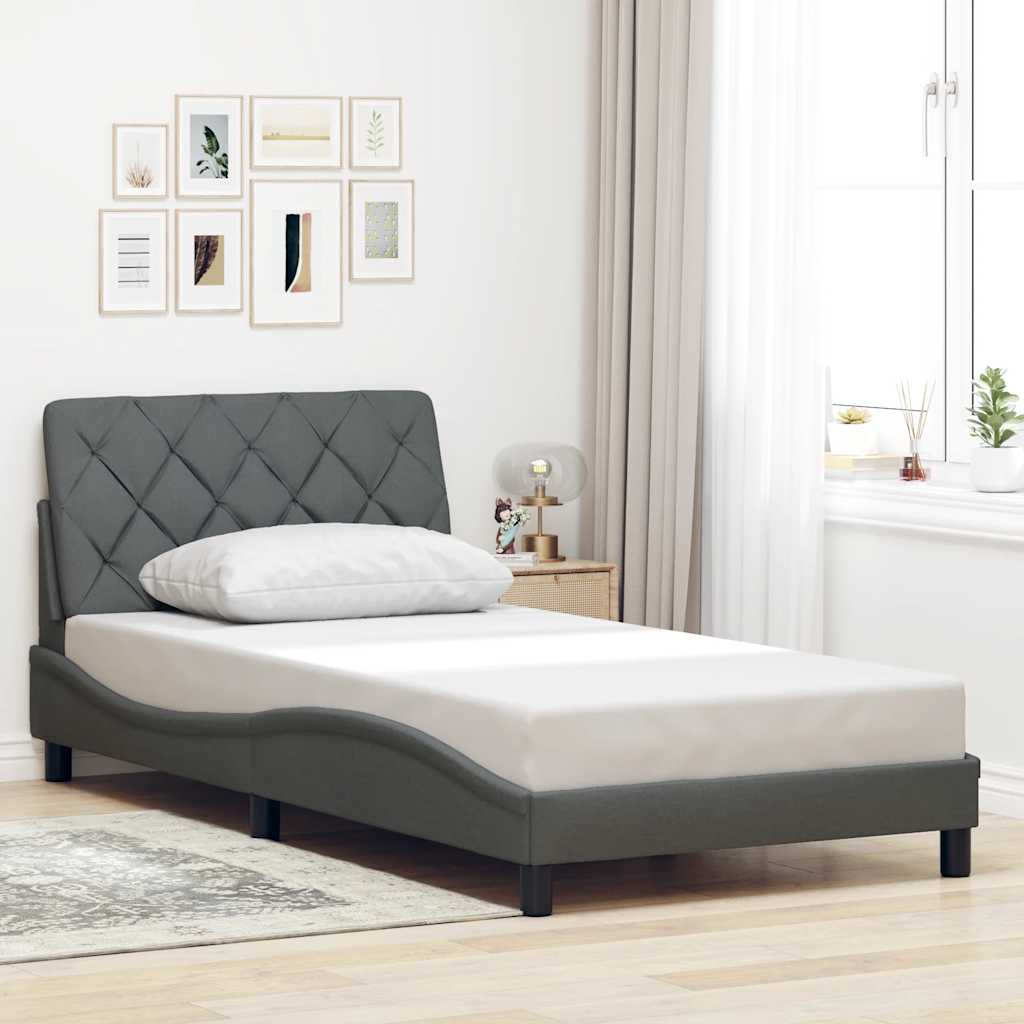 Giroletto senza Materasso Grigio Scuro 100x200 cm Tessuto - homemem39