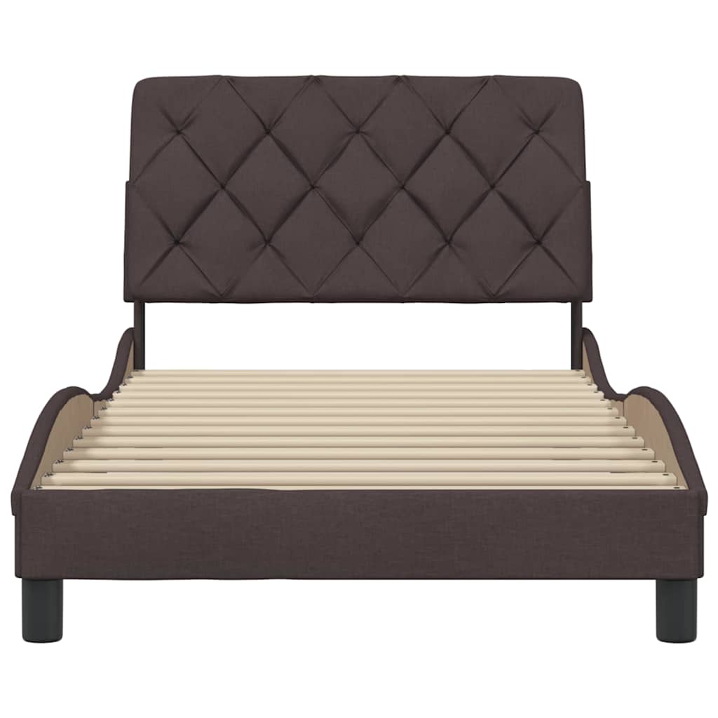 Giroletto senza Materasso Marrone Scuro 100x200 cm Tessuto - homemem39