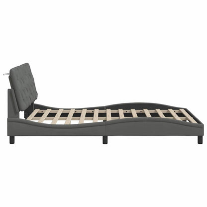 Giroletto senza Materasso Grigio Scuro 140x190 cm Tessuto - homemem39