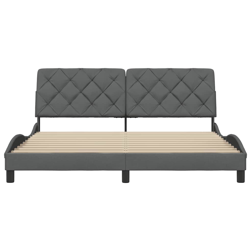 Giroletto senza Materasso Grigio Scuro 180x200 cm Tessuto - homemem39