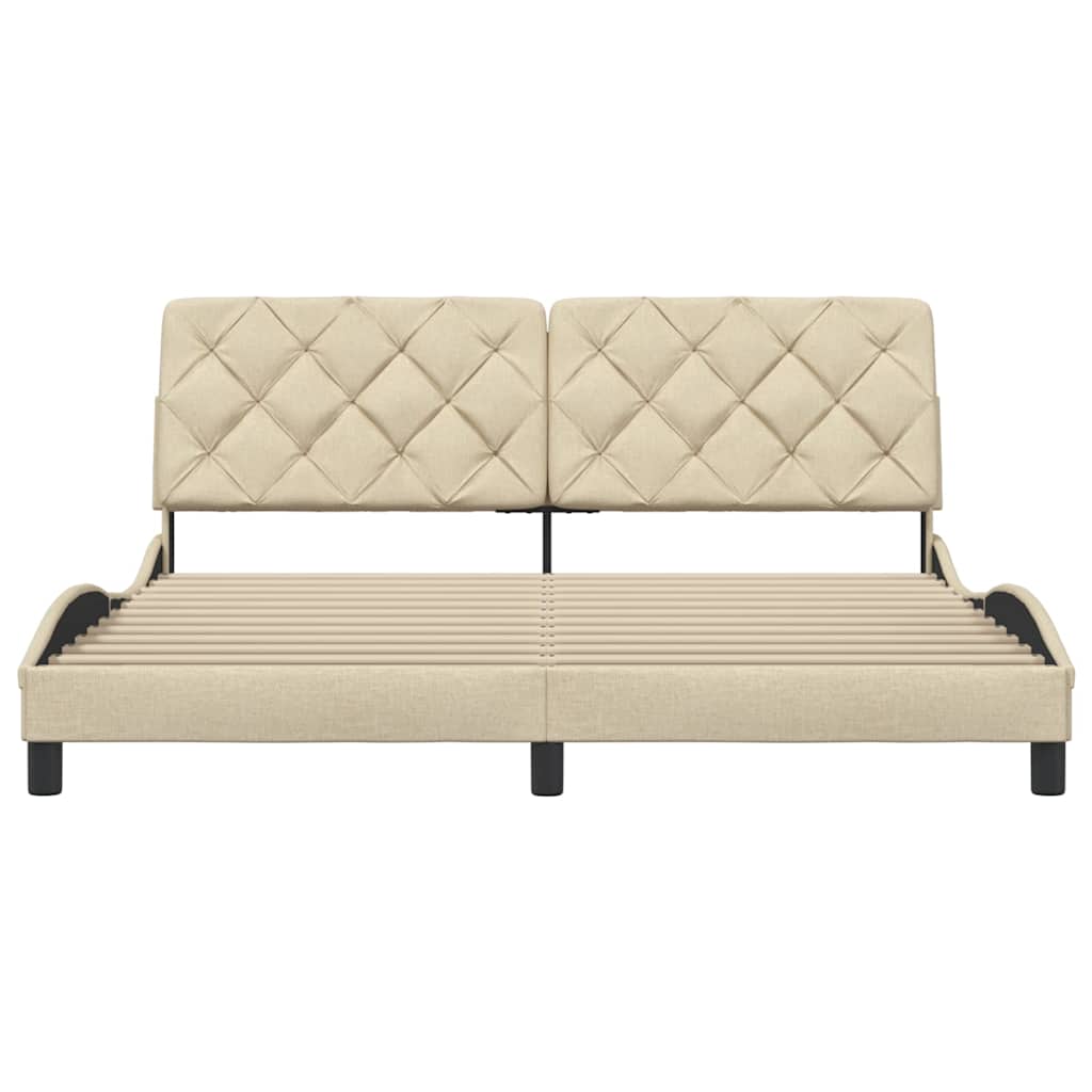 Giroletto senza Materasso Crema 180x200 cm in Tessuto - homemem39