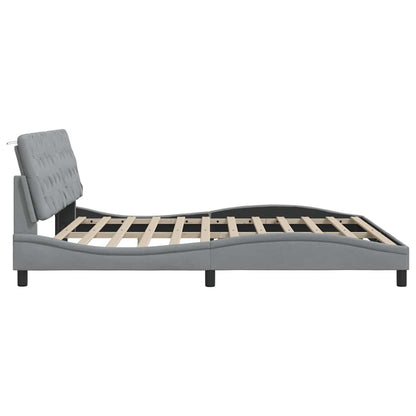 Giroletto senza Materasso Grigio Chiaro 200x200 cm Tessuto - homemem39