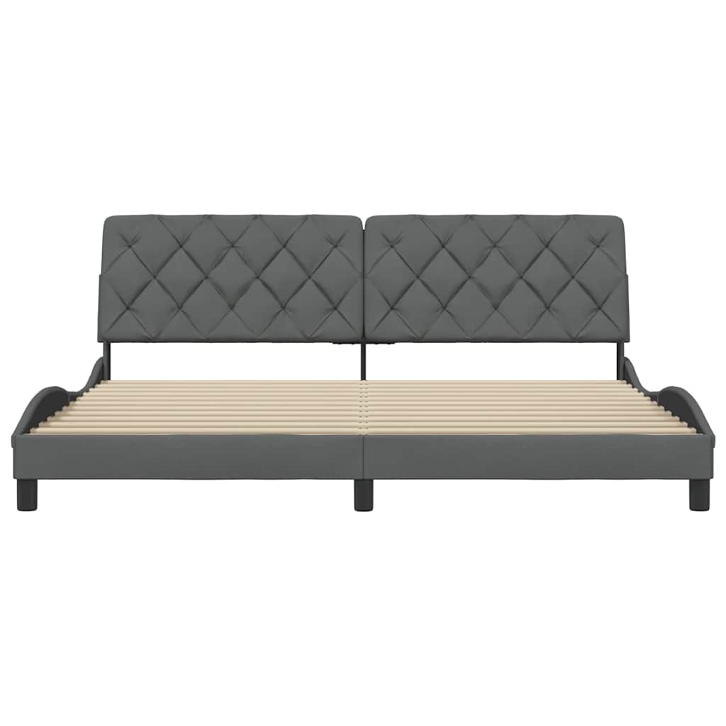 Giroletto senza Materasso Grigio Scuro 200x200 cm Tessuto - homemem39