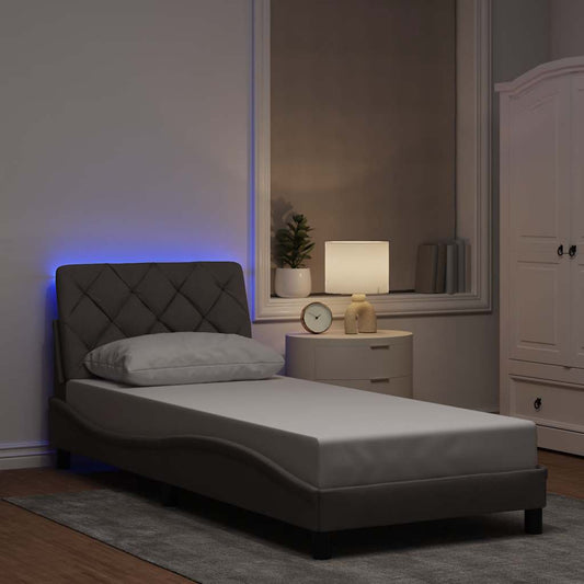 Giroletto con LED senza Materasso Tortora 80x200 cm Tessuto