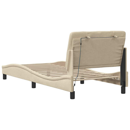 Giroletto con LED senza Materasso Crema 80x200 cm in Tessuto - homemem39