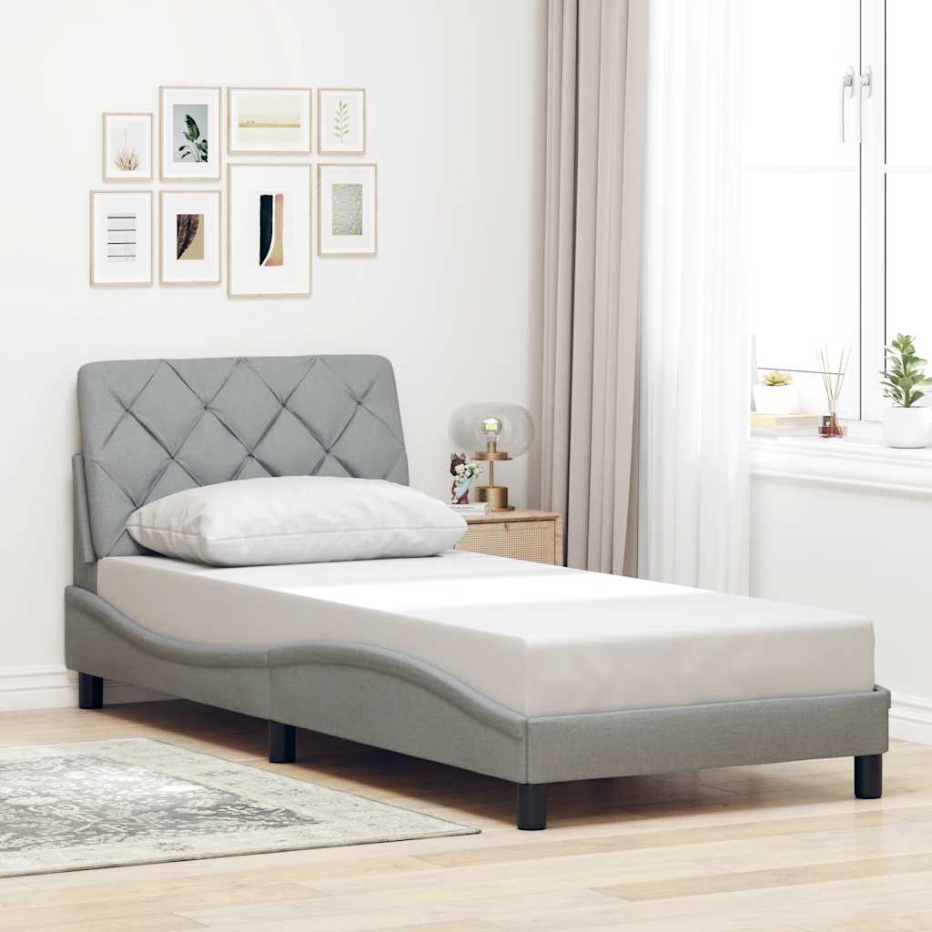 Giroletto con LED senza Materasso Grigio Chiaro 90x190 cm | homemem39