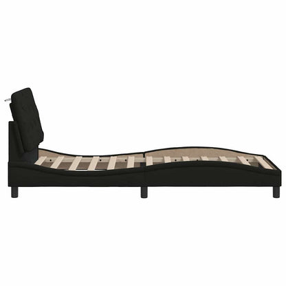 Giroletto con LED senza Materasso Nero 90x190 cm in Tessuto | homemem39