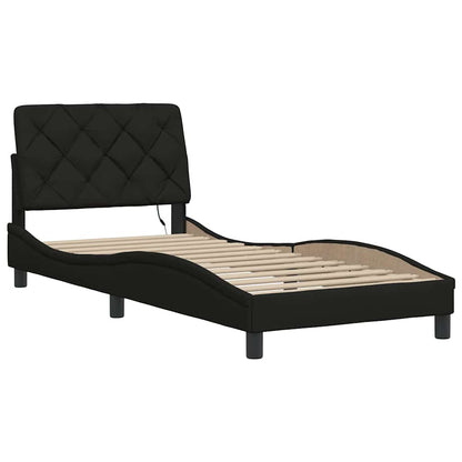 Giroletto con LED senza Materasso Nero 90x190 cm in Tessuto | homemem39