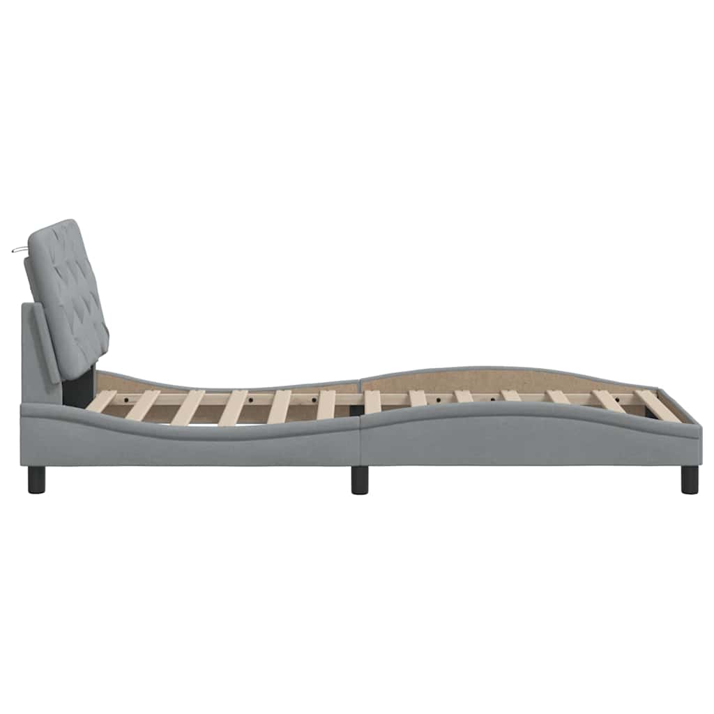 Giroletto con LED senza Materasso Grigio Chiaro 90x200 cm - homemem39