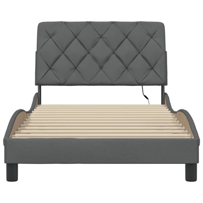 Giroletto con LED senza Materasso Grigio Scuro 100x200 cm - homemem39