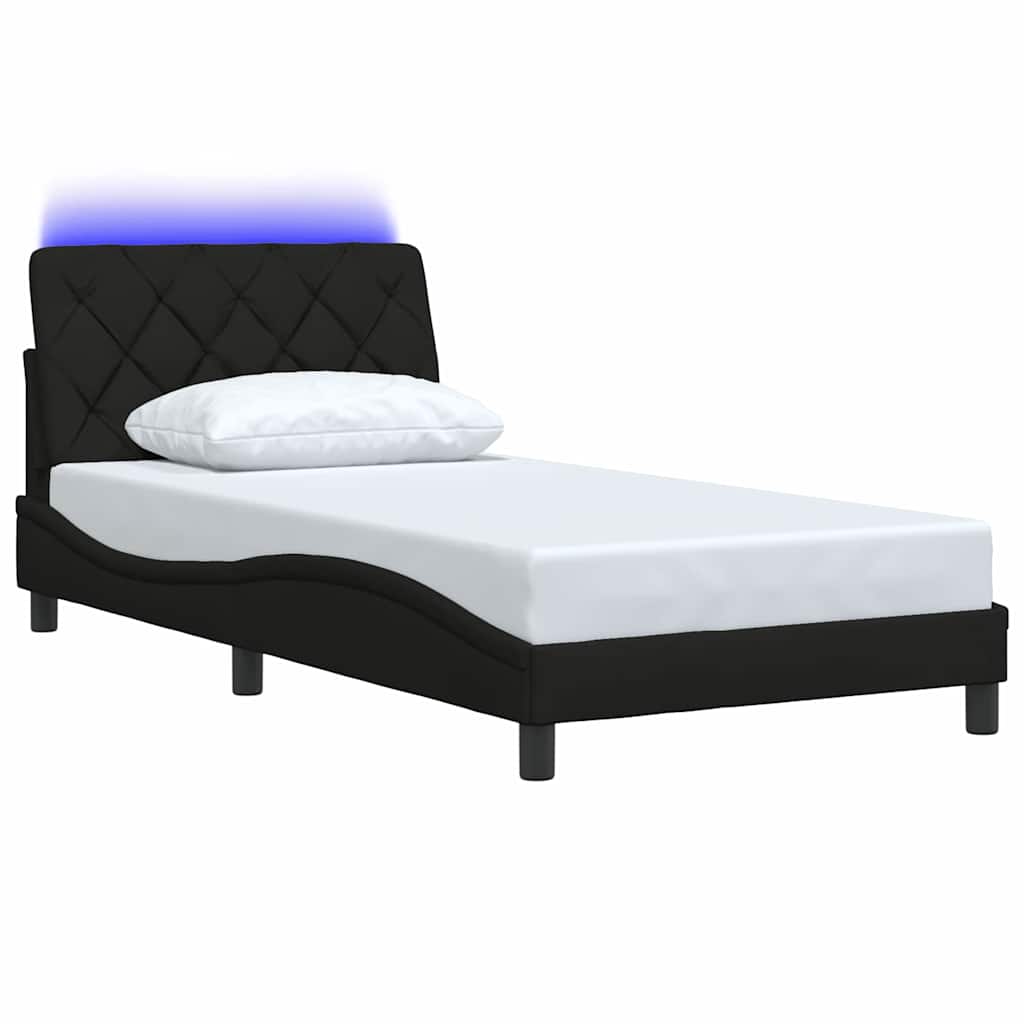 Giroletto con LED senza Materasso Nero 100x200 cm in Tessuto - homemem39