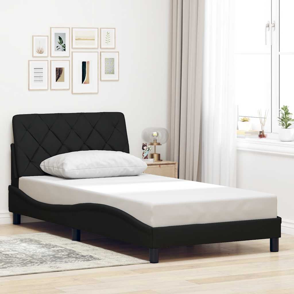 Giroletto con LED senza Materasso Nero 100x200 cm in Tessuto | homemem39
