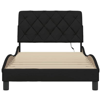 Giroletto con LED senza Materasso Nero 100x200 cm in Tessuto - homemem39