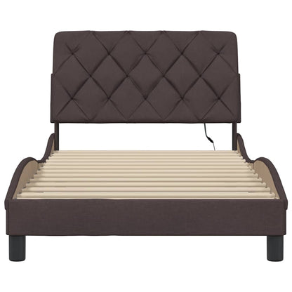 Giroletto con LED senza Materasso Marrone Scuro 100x200 cm - homemem39