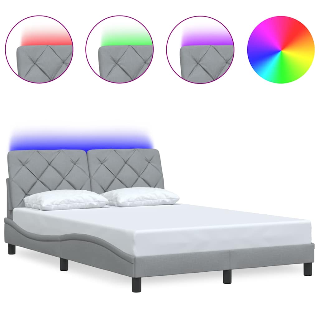 Giroletto con LED senza Materasso Grigio Chiaro 120x200 cm