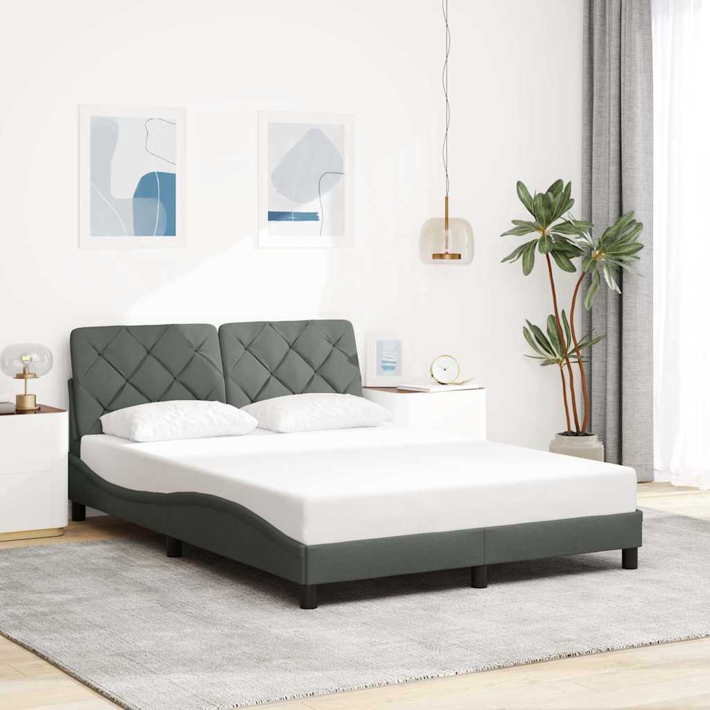 Giroletto con LED senza Materasso Grigio Scuro 120x200 cm