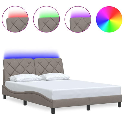 Giroletto con LED senza Materasso Tortora 120x200 cm Tessuto