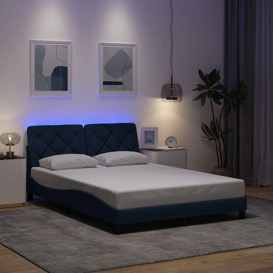 Giroletto con LED senza Materasso Blu 120x200 cm in Tessuto - homemem39